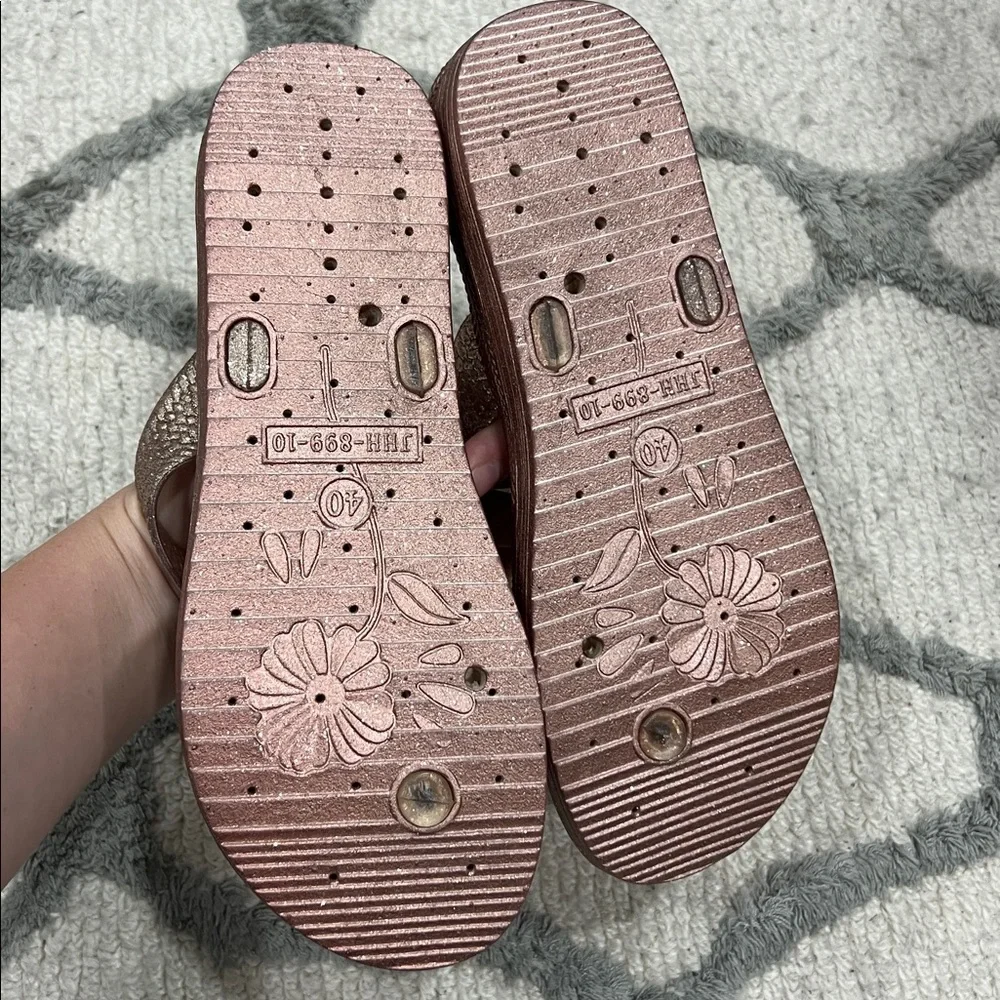 Women's Glitter Butterfly Sandals - Pink